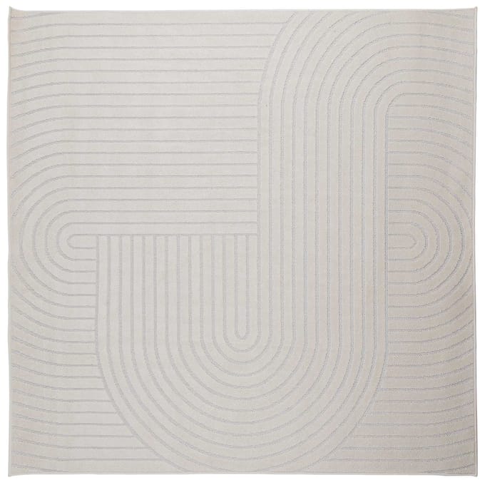 vidaXL - Binnen- - en - buitenkleed - PALMERAS - Crème - 200 - x - 200 - cm - Polyester