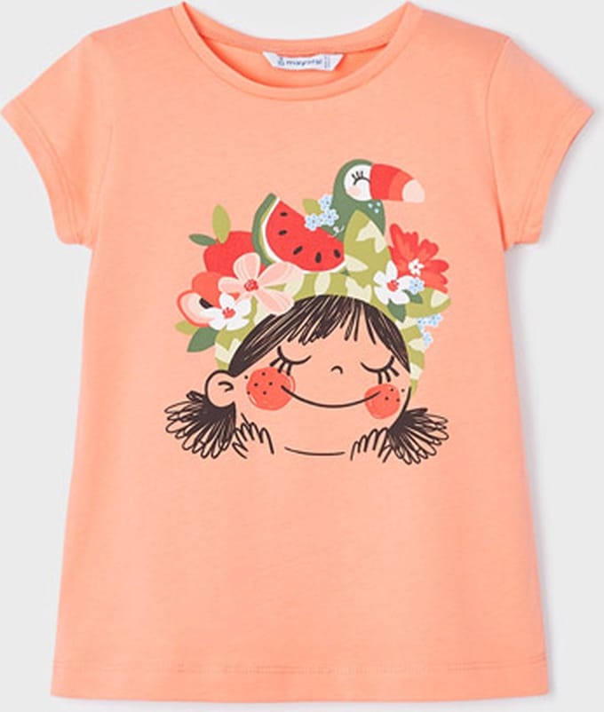 MAYORAL - T-shirt - Maat 98 - Meisjes - 044 Peach -