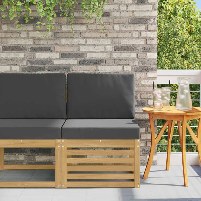 vidaXL - Buiten - Midden - Sofa - Massief - Acacia - Hout - Wit