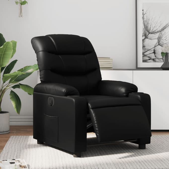 vidaXL - Fauteuil - elektrisch - verstelbaar - kunstleer - zwart