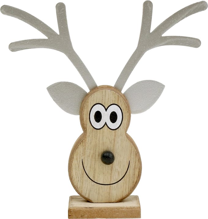 Moose head nature to stand 18cm x 16cm 3st, 3 Stück