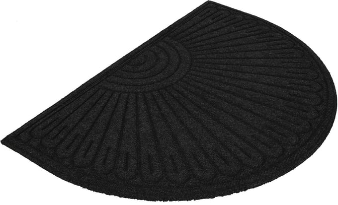 KOTARBAU® Droogloopmat, Schoonloopmat, Deurmat, Polyester + Gummi, 60 x 90 cm, Grijs, Halfcirkel, Inloopmat, Deurmat Antislip, Vuilvanger, voor Binnen, Entreemat