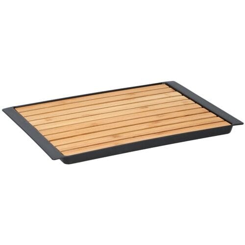 Alpina bamboe snijplank met verzameltray - 38 x 27 x 2 cm, bruin