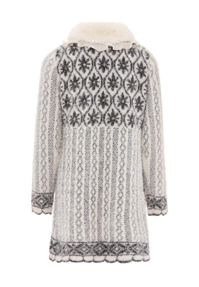 Faina Vest Dames wol wit zwart