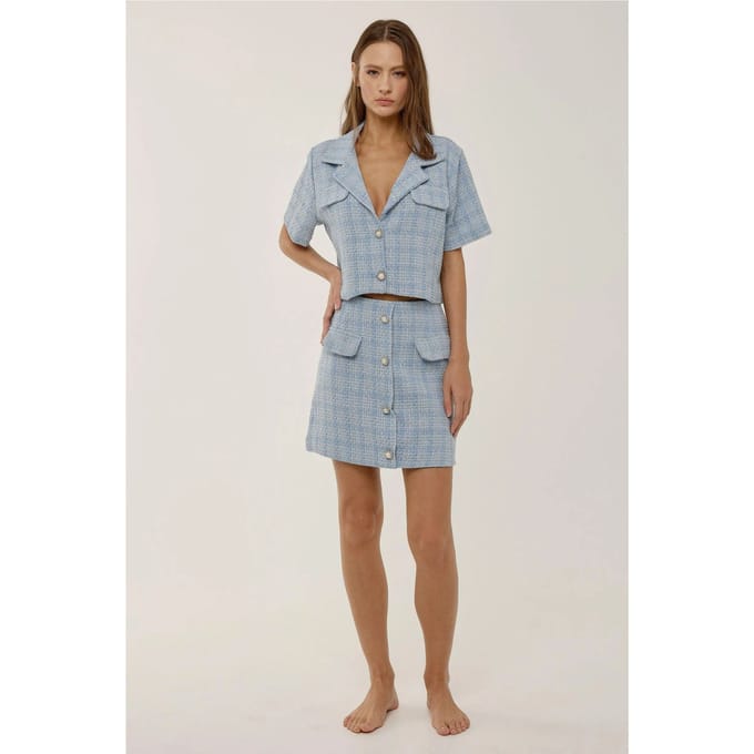 Geknoopte Tweed Minirok