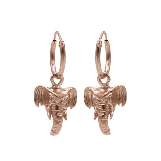 Karma Symbols oorbel M1207 Elephant Head Goud
