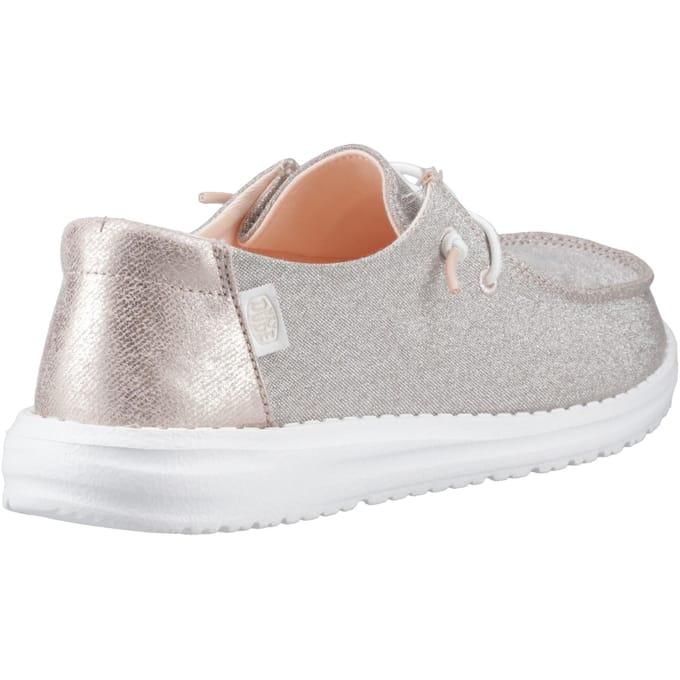 HEYDUDE Wendy Metallic Sparkle Polyester Damesschoenen Roségoud