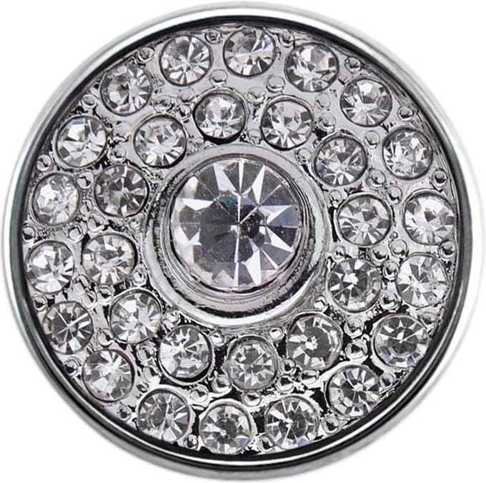 Quiges - Drukknoop Mini 12mm Ornament Zirkonia - EBCMK168