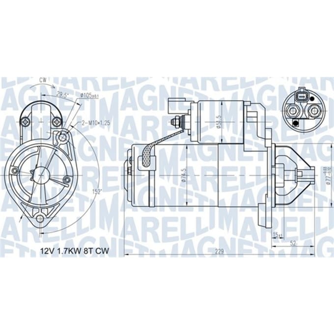 Startmotor / Starter MAGNETI MARELLI 063721365010