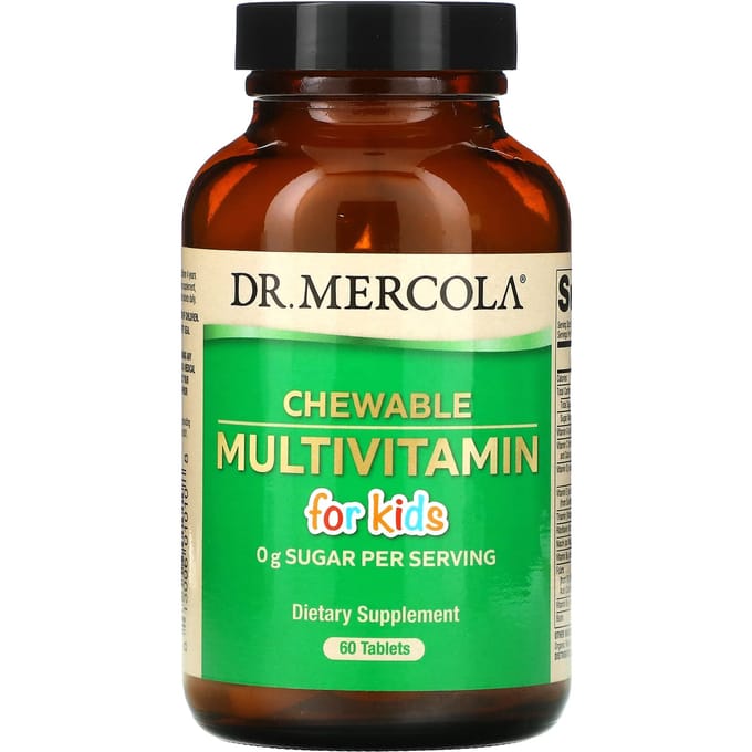 Dr. Mercola, Multivitamine Masticable pour Enfants, 60 Comprimés