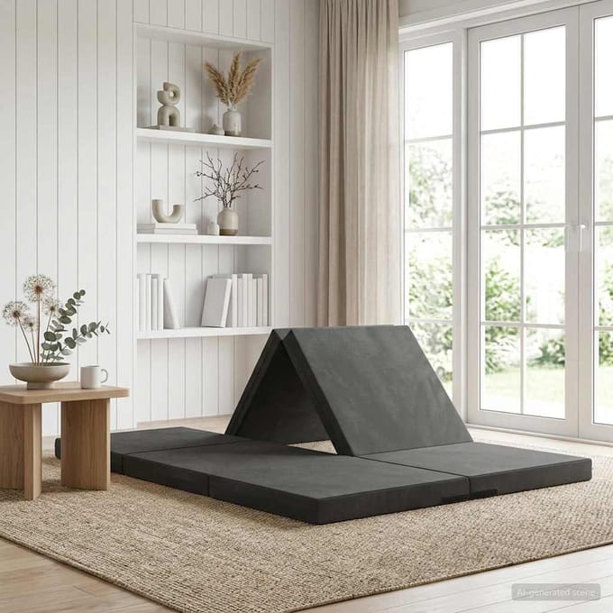vidaXL - Vouwbare - Sofa - Bed - 70 - x - 67 - x - 48 - cm - Donkergrijs