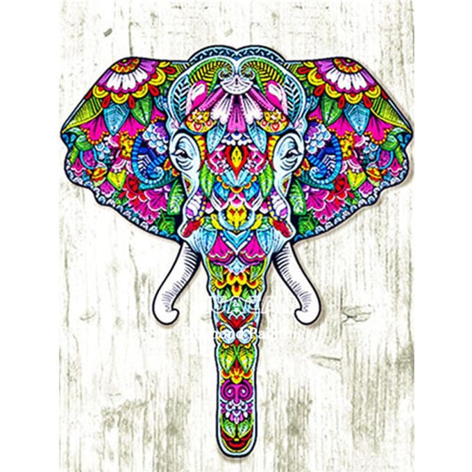 Peinture diamant  éléphant Animal , broderie complète, image ronde complète en strass, décor 20X30CM blue