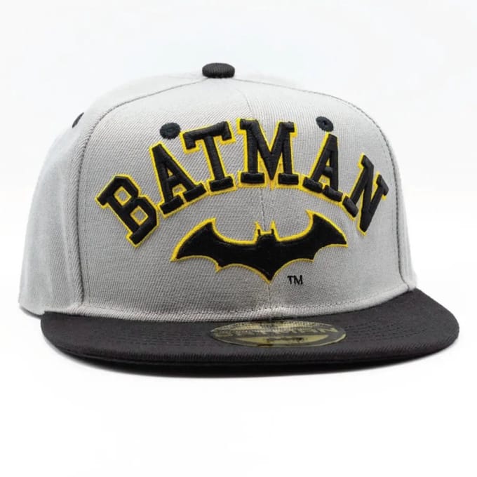DC COMICS - Batman Logo/Text - Grey/Black Cap