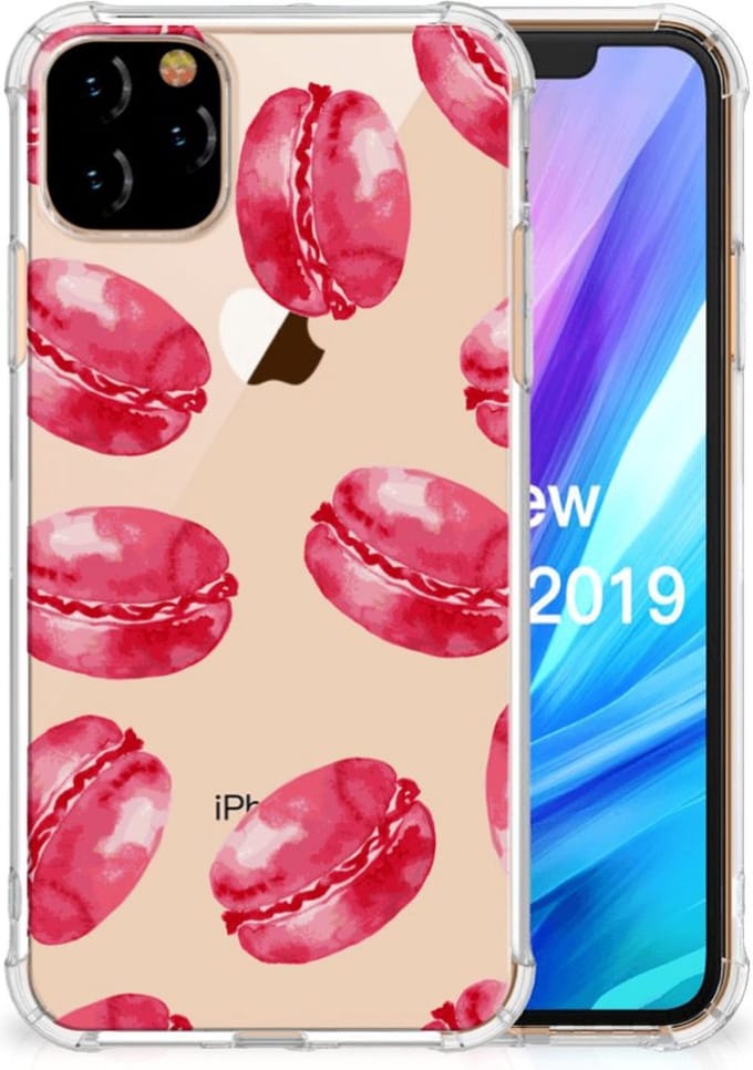 Apple iPhone 11 Pro Max Beschermhoes Pink Macarons