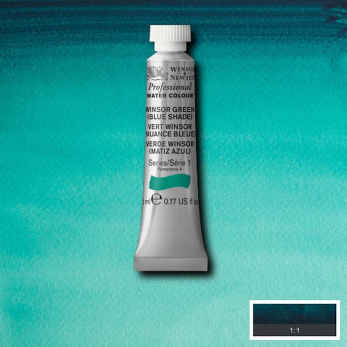 Watercolor paint W&N 5ml - 719 Winsor Green (Blue shade)