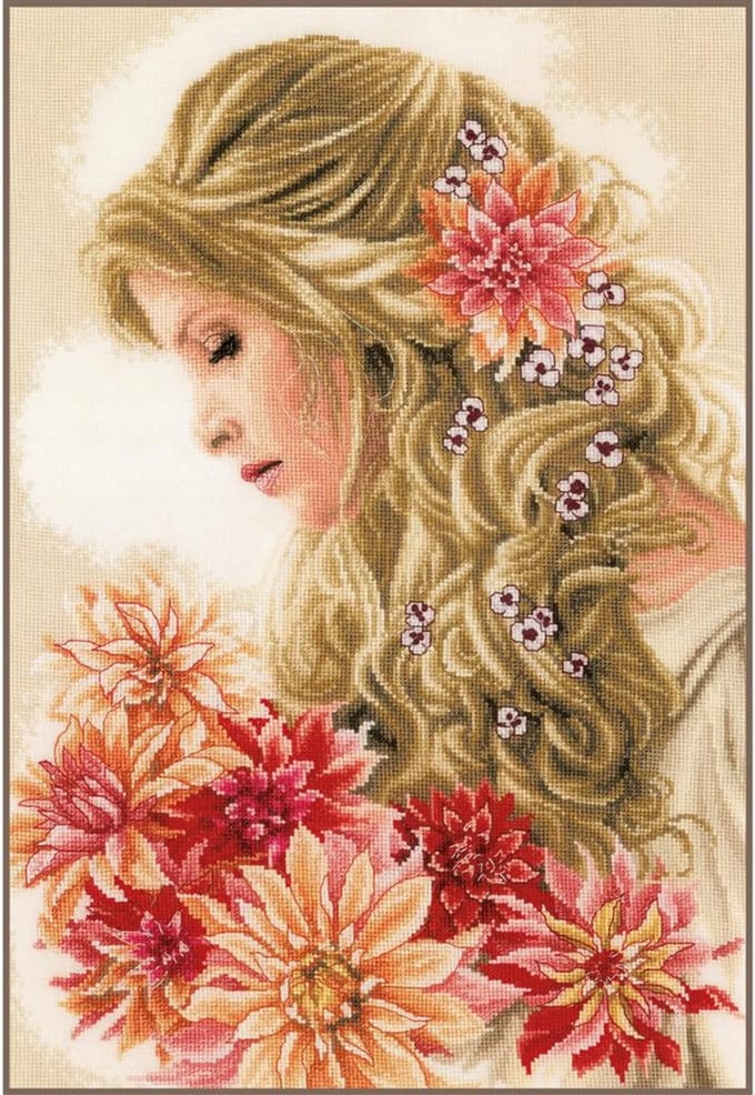 Lanarte - Telpakket kit - Dame met de Dahlia's - PN-0172683