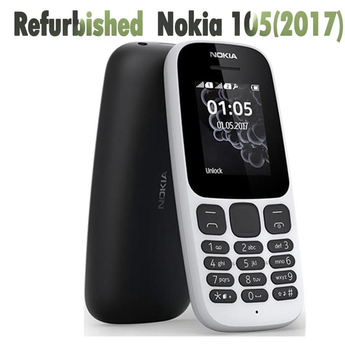 Gereviseerde Nokia Originele Nokia 105 (2017) Mobiele telefoon Dual SIM Simple Set wit