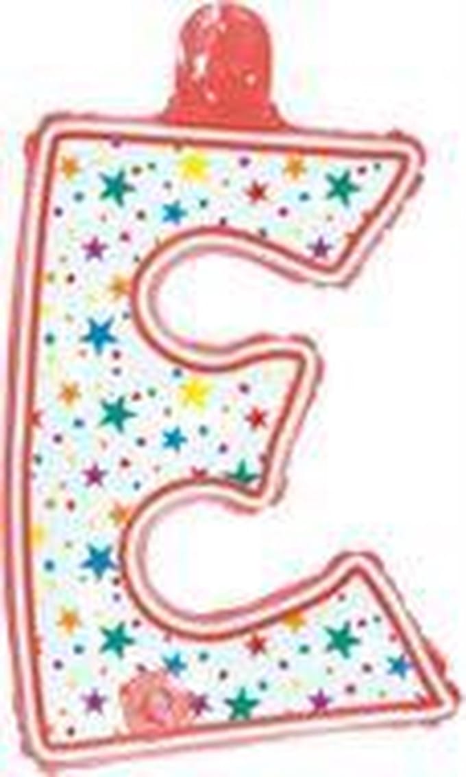 opblaasbare letter E multi color