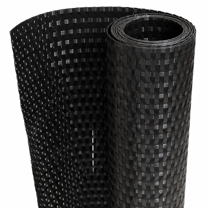 vidaXL - Balkonscherm - 400x90 - cm - poly - rattan - zwart
