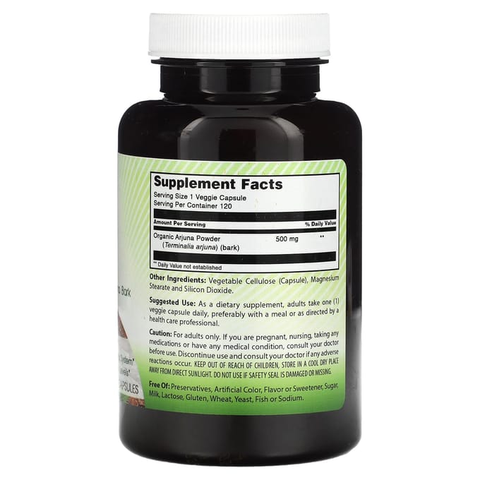 Arjuna, 500 mg, 120 vegetarische capsules