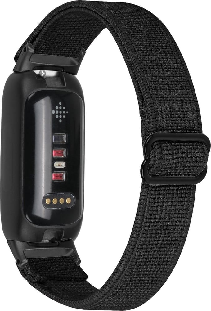 YONO Nylon Stretch Bandje geschikt voor Fitbit Inspire 3 - Zwart