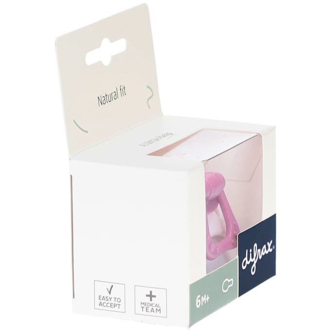 Difrax Natural Fopspeen - 6+ Mnd - Berry Pink Bunny