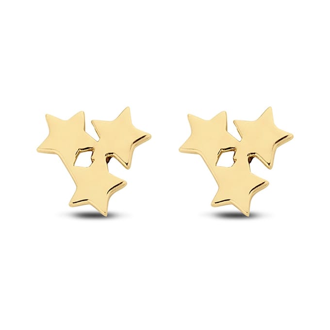 New Bling Goud 9NBG-0045 - Oorknop Sterren - Glad - 6mm - Goud