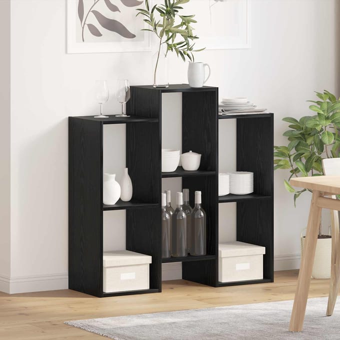 vidaXL - Dressoir - Zwart - Eiken - 90 - x - 30 - x - 90 - cm