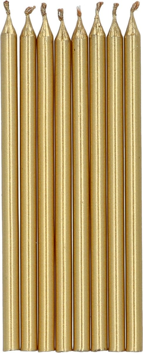 Folat - Kaarsjes Goudkleurig 10 cm (24 stuks)