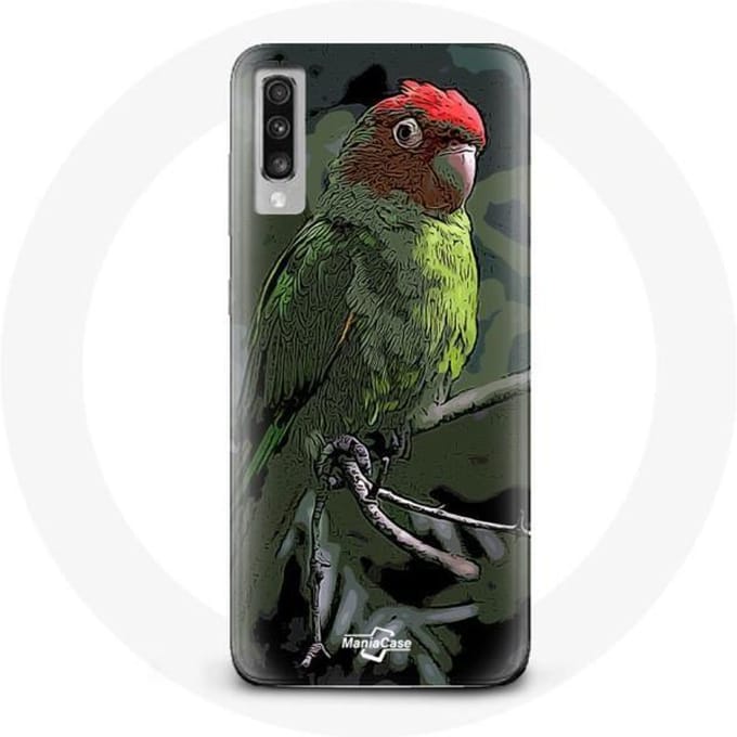 Hoesje voor Samsung Galaxy A70 Pionus Parrot Rood Groen