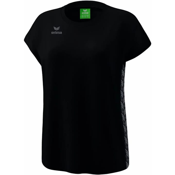 Erima Essential Team T-Shirt Dames - Slate Grey / Zwart | Maat: 38