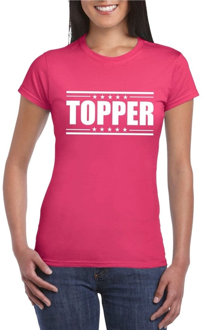Topper t-shirt fuchsia roze dames M