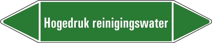 Hogedruk reinigingswater leidingmarkering op vel 252 x 52 mm - 3 per vel
