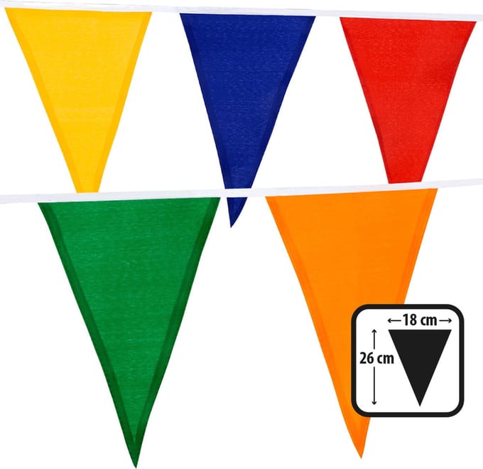 Boland - Polyester vlaggenlijn multikleur - Geen thema - Feestversiering