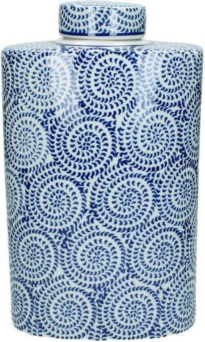 HD Collection - Vaas - Porselein - Blauw - 18x10x30 cm
