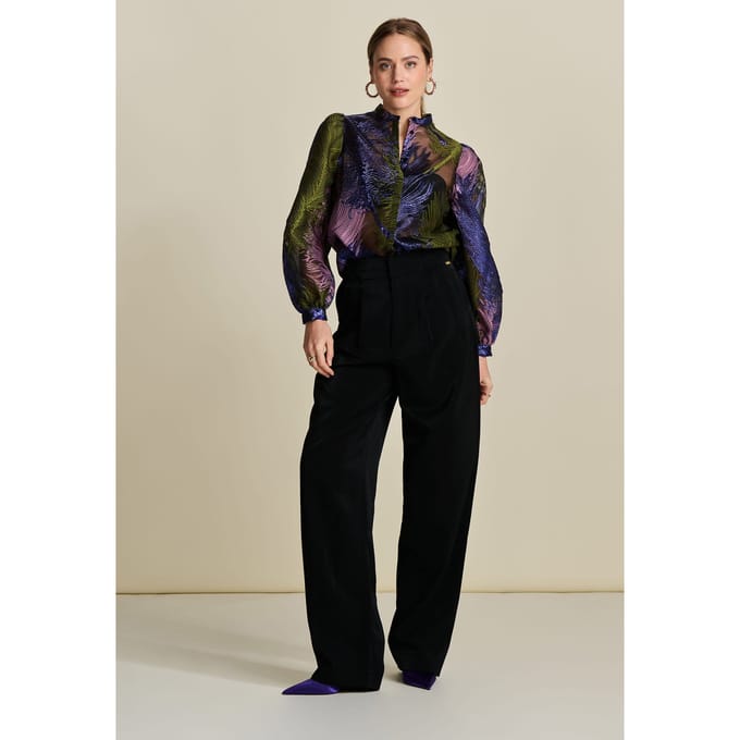 POM Amsterdam Pants - Shimmer Black Größe: 34 | Straight Jeans Outlet | Damen | Schwarz