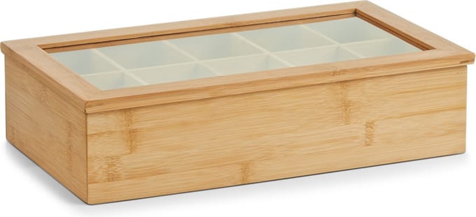 Zeller Theedoos - bamboe - hout - 10 vakken - 36 cm