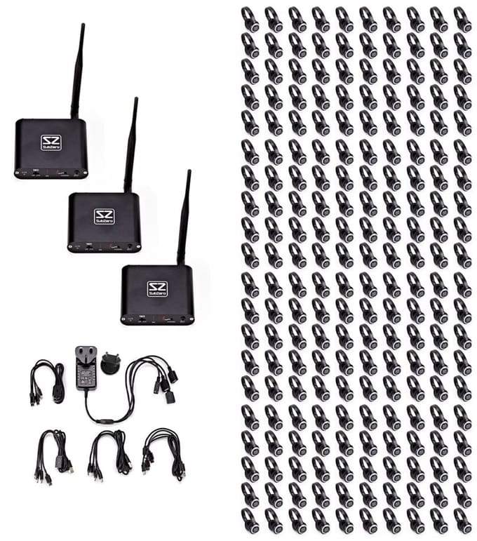 SubZero UHF Silent Disco System, 200 Pack