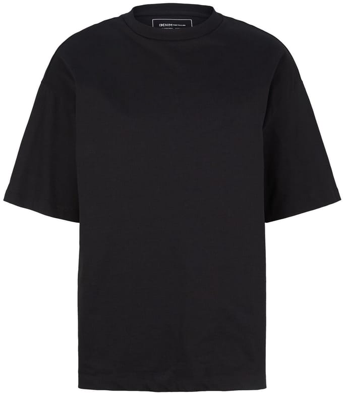 Tom Tailor Denim - Oversized T-shirt van katoen - Maat L - Black
