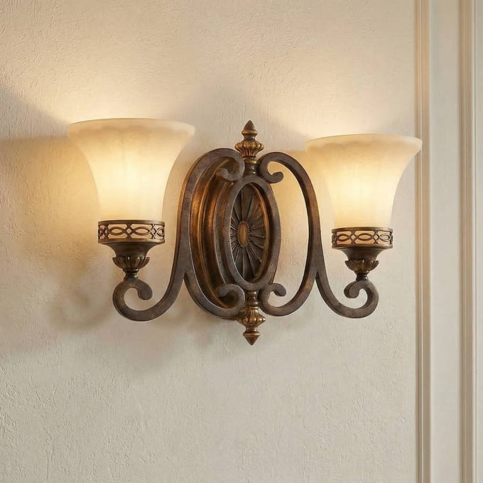 Wandlamp - Steady Lighting - Metaal -  - E27 - L: 16.6cm - Voor Binnen - Woonkamer - Eetkamer - Walnut