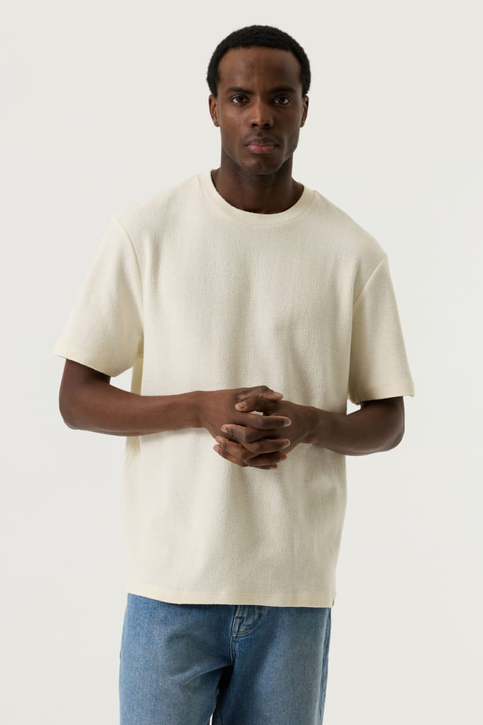 GARCIA Heren Effen T-shirt Wit Korte mouw