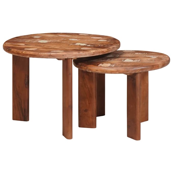 vidaXL - Nesting - Koffietafels - 2 - st - Multikleur - Ø - 50 - x - 40 - cm