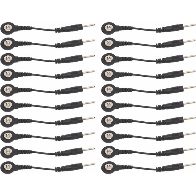20 pcs Fil d'électrode à pression noir Fils conducteurs d'électrode pour Machine TENS Machine de traitement numérique 2 gray