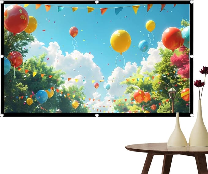 Projectiescherm Opvouwbaar - Draagbaar Scherm - Buiten Bioscoop - Geminimaliseerde Lichtverstrooiing - 254 cm Diagonaal - Wit