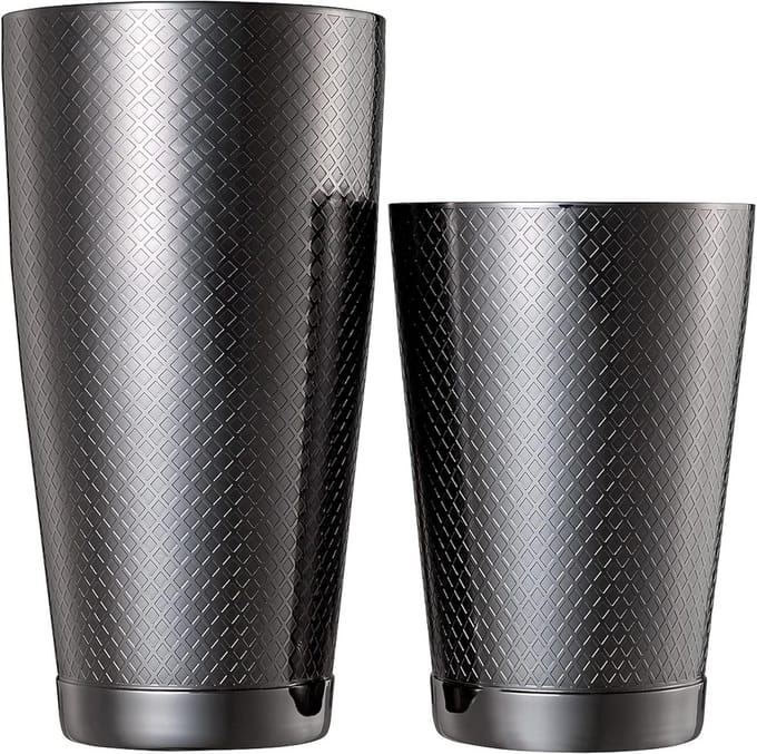 Diamond Grid Cocktail Shaker Set Zwart - Professioneel Barbenodigdheden