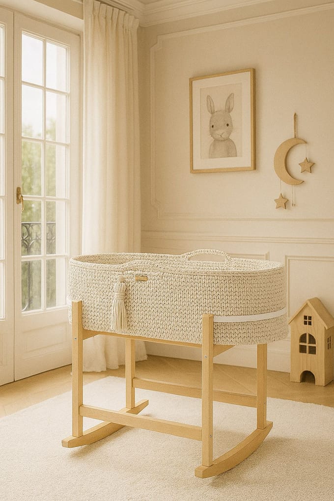 Mozesmand met wiegstandaard «Cuña» | Cream