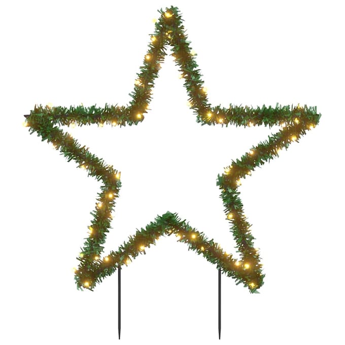 vidaXL - Kerstverlichting - ster - met - grondpinnen - 80 - LED's - 60 - cm