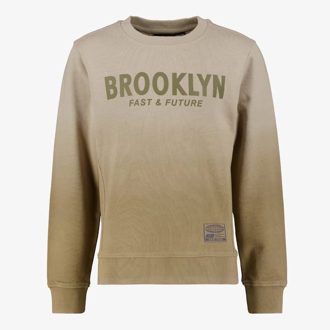 Unsigned jongens sweater met opdruk beige - Maat 146/152