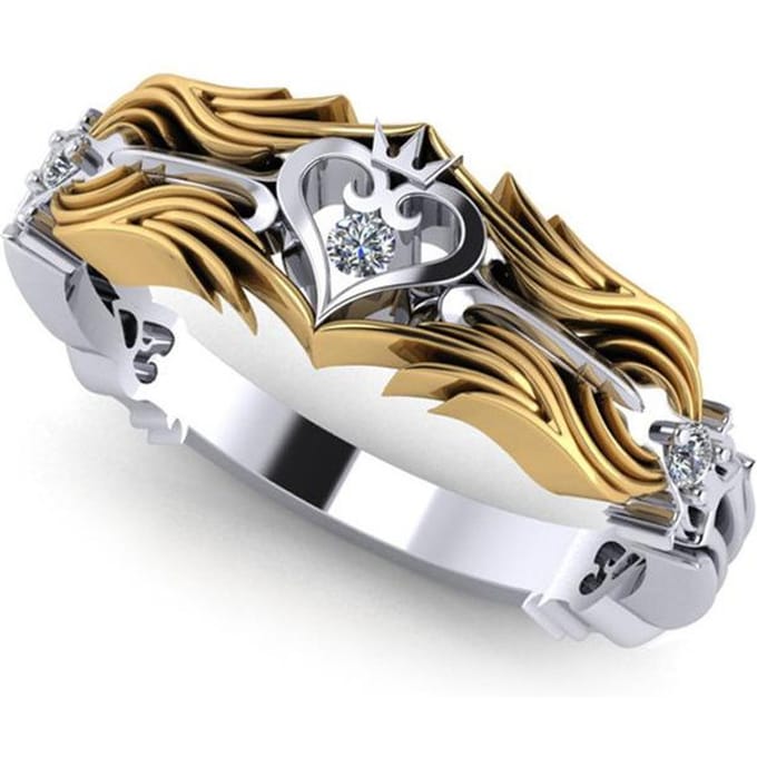 Koning Hart Ring Kroon Tweekleurige Ring Ring No. 10 beige