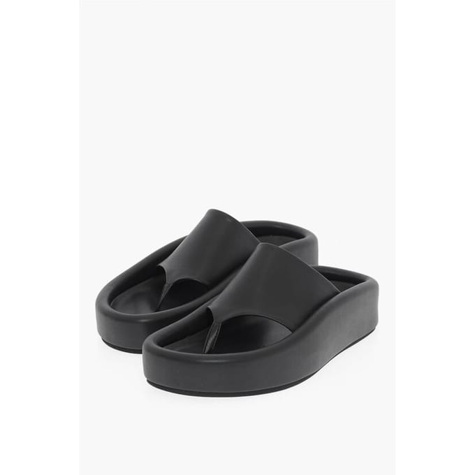 MM6 Kunstleren Teenslippers in Zwart